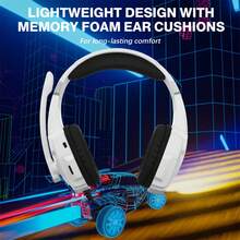 G9000 Pro Gaming Headset - Immersive Over Ear Headphones With Detachable Mic, Memory Earmuffs, Volume Adjustment, And Mute Button Suitable For Gaming Enthusiasts - trắng - Xem 5