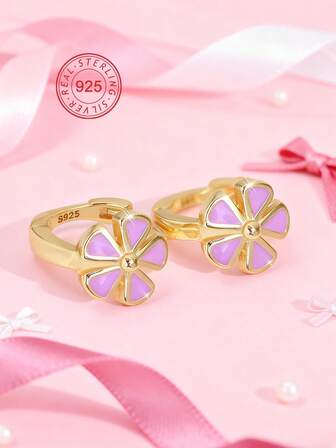 Artepollo Pendientes de plata de ley 925 lindos para mujeres, pendientes colgantes de aro pequeño con circonita multicolor chapados en oro de 14K, hipoalergénicos, no se desvanecen, ligeros, joyería de oro, empaquetado en caja de regalo, regalo para fiestas