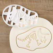 Jurassic Dinosaur Fossil Imprint Cutter Biscuit Cookie Mold Baking Tool Dinosaur Stamp Mold T-Rex Pteranodon Triceratops Fossil DIY Mold - White - View 10