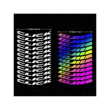 24pcs Motorcycle Wheel Hub Stickers - Neon Yellow & Red Reflective Decals, Durable Adhesive Tire Rim Accessories, Easy-To-Install Safety Gear, For Motorcycles, Scooters, Vibrant Decals, Highquality Vinyl, Motorcycle Decals - A - View 9