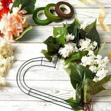 1pc/2pcs Deep Green Metal Heart Shaped Wreath Frame, Suitable For Wedding, Valentine's Day, Wedding Party And Celebration DIY Handcraft And Floral Decor - Multicolor - View 3