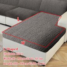 1pc Plush Jacquard Anti-Slip Sofa Seat Cushion Cover, Soft & Skin-Friendly, Pet-Proof, Elastic Sofa Slipcover, Suitable For L-Shaped Combination Sofa And 1/2/3/4 Seater Sofa (Sold Individually), Modern Minimalist Style, All Season - Dark Grey - View 20