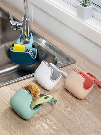 1pc Sink Hanging Bag, Kitchen Utensil Draining Hanging Bag, Sink Storage Hanging Basket