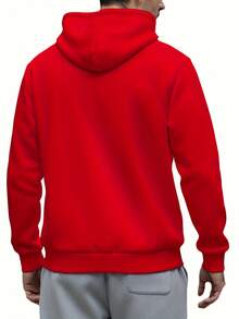 LES704 MÁS 1777S Sudadera con Capucha para Hombre Nueva Estilo Callejero Impreso en la Parte Posterior Tops de Estilo Libre para Ropa de Otoño e Invierno Cálida Cómoda Telas Suaves Adecuada para Deportes al Aire Libre Fiestas Un Hermoso Regalo para Familiares y Amigos - Rojo - Ver 2