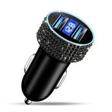 1pc Sparkling Rhinestone Car Charger, Fast Charging USB A/C Type Car Phone Charger, Diamond Adapter, Compatible With 3-In-1 Fast Charging For Car, Retractable Data Cable, Supports Phones, Dashcams, GPS And More, Handmade, Ideal Gift For Men And Women On Holidays/Birthdays - Multicolor - View 16