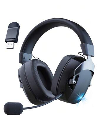  Acinaci 无线游戏耳机，兼容 /4、PC、蓝牙和 2.4GHz 频段，带降噪麦克风 - 黑色