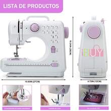 Maquina De Coser Portatil EléCtrica Con Kit De Costura, Mini MáQuina De Coser EléCtrica PortáTil Con MáQuina De Coser EléCtrica DoméStica Ligera CóModa RáPida Y De Acolchado Con Pedal EléCtrico, MáQuina Coser EléCtrica PortáTil El Hogar, MáQuina De Remendar RáPida EléCtrica Para Manualidades, Kit Para Principiantes, Kit De Costura Casera, Herramientas De Costura, ArtíCulos Para El Hogar, Adecuada Para Coser Seda, Mezclilla, Lana, Adecuada Para Adultos, NiñOs, Principiantes (Blanco) - Blanco - Ver 3