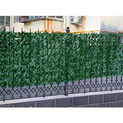 Artificial Privacy Fence Screen, Faux Leaves Fence Cover Wall Decoration, Green Leaf Strengthened Joint Prevent Leaves Falling Off, Faux Hedge Panels Greenery Vines, Decorative Fences For Outdoor, Garden(118.11*19.68in)
