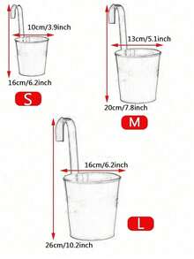 Hanging Flower Pot, Metal Iron Art Mini Planter Fence Bucket Flower Pot Holder For Balcony Garden Plant, Suitable For Home Decor