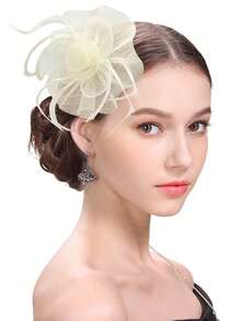 1件羽毛装饰头饰发箍，适用于德比帽、茶会帽、婚礼头饰帽等场合。 - A - 查看 4