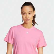 Adidas Women's D2T T-Shirt, Knitted Collarless Short Tee TJZ0801 - Pink - View 4