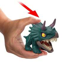 Mattel Mighty Little Biters Dinosaur Toy With Bite Action, Eye Change, Collectible Dinosaur Action Figure, Gifts 3 4 5 6 7 8 Year Old Boys And Girls, Easter Egg Stuffer, Gifts For Christmas, Birthday, Thanksgiving - Triceratops - View 7