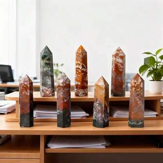 Crystal Healing Polished Crystal Tower Ocean Jasper Point For Decoration