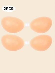 3/2/1件装女士隐形无肩带硅胶文胸，带粘性胸垫，适合吊带裙和婚纱，夏季聚拢效果，轻薄隐形文胸 - 杏色 - 查看 8