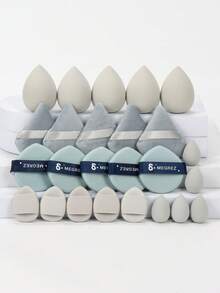 25pcs Makeup Sponge Set, Beauty Makeup Sponges For BB Cream, Foundation, Concealer Application, Especially Suitable For Covering Local Blemishes And Spots, More Suitable For Delicate Contouring Around Eyes, Nose, And Mouth. Latex-Free Wet And Dry Dual-Use Foundation Makeup Sponges, Suitable For All Skin Types. - Multicolor - View 17