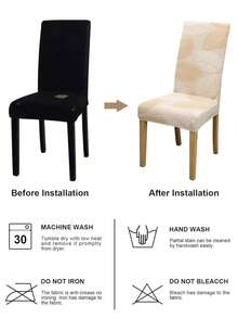 1/2/4 Stücke Jacquard Stoffstuhlbezüge, elastisch & abnehmbar, Blattmuster, schützt Ihre Stühle und verleiht einen modischen Touch, geeignet für Zuhause, Büro, Studium, Hotel und andere Anlässe, Stuhlhussen - Verschiedenfarbig - Übersicht 6