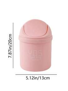 1pc Cute Strawberry Design Desktop Trash Creative Strawberry Shaped Desktop Storage Container - Plastic, Cartoon Car-Mounted Strawberry Plastic Trash Can Desktop Trash Can Pedal Trash Can, Capacity 400ml/0.1gallon, With Lid, Desk And Drawer Organizer For Office And Home Organization, Portable Storage, Home Storage - Multicolor - View 8