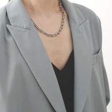 2 Pieces Of Horseshoe Clasp Chain Necklace + Bracelet Set, 316L Stainless Steel Plated With 18K Gold Jewelry Set, Suitable For Daily Gatherings As Women's Fashionable Jewelry Accessories, Mother's Day, Birthday Party Jewelry Gifts - Necklace + Bracelet - View 7