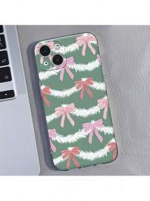 Funda de Teléfono con Lazo Navideño y Patrón Lindo para 111213141516 Pro MaxPlus - Cubierta Protectora - Regalo Festivo - Para Usuarios - Multicolor - Ver 1