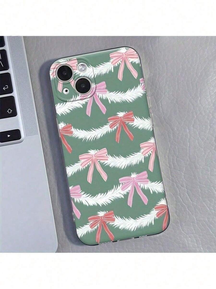 Funda de Teléfono con Lazo Navideño y Patrón Lindo para 111213141516 Pro MaxPlus - Cubierta Protectora - Regalo Festivo - Para Usuarios - Multicolor - Ver 1