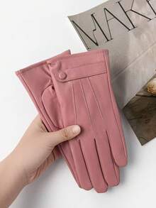 羊皮摩托车手套 韩版 男女通用 保暖内衬 加厚 保暖 情侣短款骑行防寒防风 秋冬 - 彩色 - 查看 16