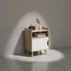 KIWI White, Black Or Natural Wood Bedside Table In Nordic Style With Drawer, Door Or Shelves, Side Table For Bedroom Or Living Room, Modern And Compact Nightstand For Home - 門架 40x30x55 厘米 - 查看 2