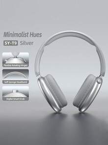 Wireless Headphones With Deep Bass, Lightweight And Foldable Design, Built-In Microphone, Compatible With 3.5mm Audio Cable, Stereo Sound, Suitable For Travel, Work, Laptops, And Mobile Phones. Wireless Gaming Headphones For IOS, A Top Choice For Christmas And Birthday Gifts. - 銀色 - 查看 2