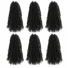 波西米亞風格編織辮髮 8/12/14 英寸天然黑色預扭結的編織接發,捲曲的結束,非常適合塞內加爾捲曲辮髮 - 黑色 - 查看 12