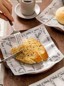 50/100pcs Non-Stick Baking Parchment Paper, Grease-Proof Wax Paper, Suitable For Pastries, Burgers And Cakes - White - View 3