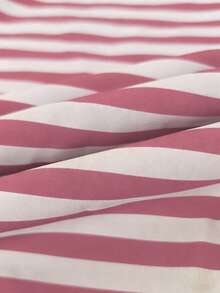 Fashionable Loose A-Line Striped Patchwork Slimming Pleated Skirt, Versatile - Red - View 9