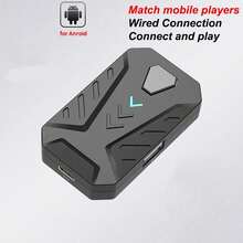 四合一手机游戏套装：单手键盘、鼠标、转换器和可调节手机支架 | 蓝牙 5.0 无线适配器 | 快速充电、零延迟、兼容手机和 FPS 游戏 | 手机游戏手柄