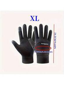 1pair Heat Resistant Gloves - Waterproof, Touch Screen Compatible, Men's Thermal Protection - Suitable For Winter Sports, Cycling, Skiing And Outdoor Activities