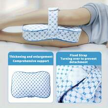 Sleeping Leg Support Pillow, Removable And Washable Suitable For The Elderly, Pregnant Women, Adults, Supporting Leg Joints, Leg Pillow With Fixed Straps, Soft Leg Pillow, Leg Separator Pillow For Back Sleepers, Leg Pillow For Recliner, Side Sleeper Leg Support, Pillow For Your Legs, Leg Joint Support, Back Sleeper Aid, Removable Cover, Ergonomic Design, Soft Fabric, Lightweight Support, Sleep Aid, Adult Sleep Aid, - Blue Plaid - View 1