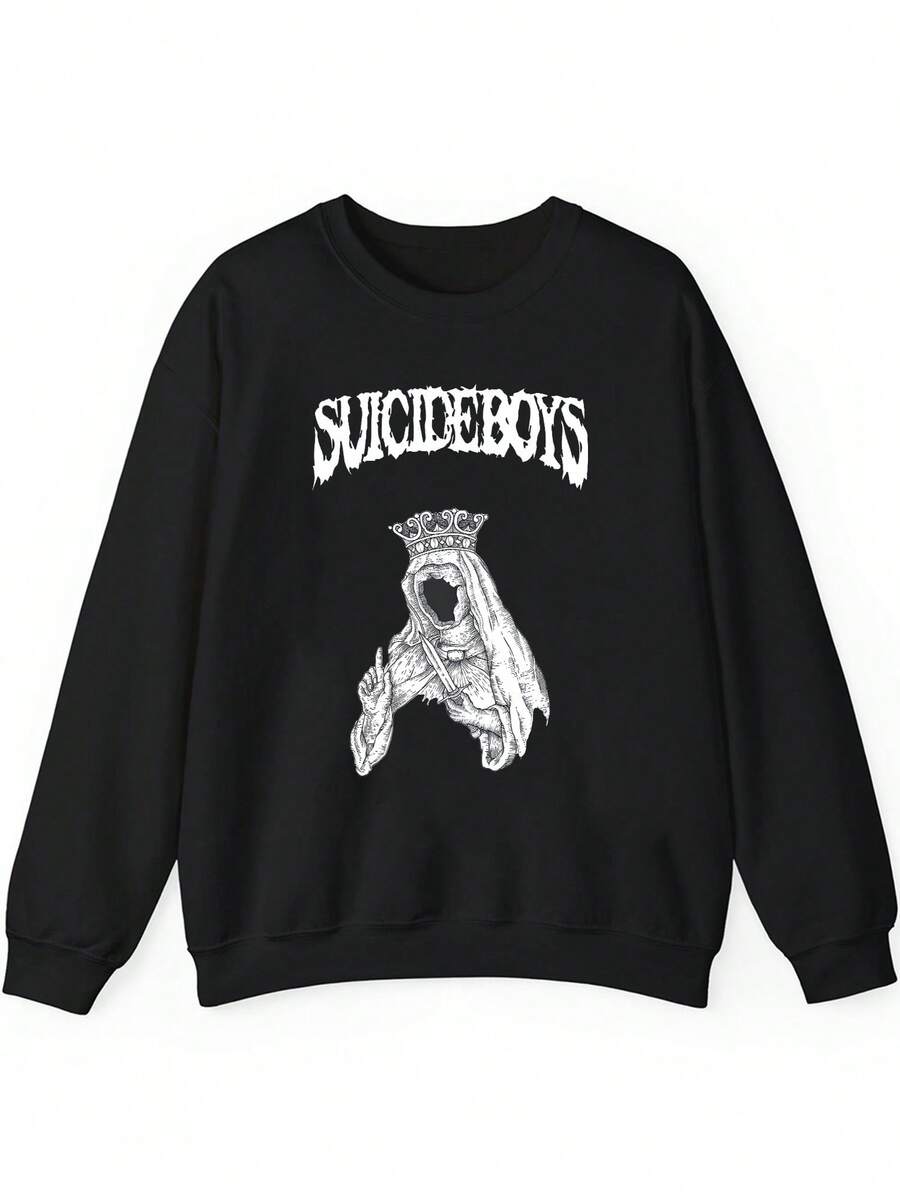 Suicideboy Phantom Hoodie – Dark Gothic Rap Sweatshirt, Alt Hip Hop Streetwear, Underground Horrorcore Inspired Black Hoodie_364_t1 - Black - View 1
