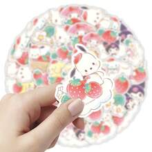 SANRIO 50 件混合  可爱动漫卡通贴纸    标签贴纸 Kawaii 游戏标签 DIY 礼物密封标签装饰用品趣味礼物 - 彩色 - 查看 3