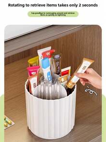 旋转式药膏收纳盒，管状药膏分格收纳盒，桌面棒状药膏收纳架，竖条纹化妆刷收纳架，旋转式防尘桌面口红粉盒收纳架 - 彩色 - 查看 8