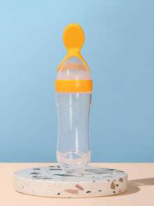 1个婴儿辅食挤压勺，婴儿奶瓶式喂食勺，硅胶喂养用具，适用于新生儿米粉等，多种颜色可选 - 彩色 - 查看 16