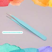 1pc Right Angled Tweezers Multi-Functional Gua Card Tweezers - Aesthetic Handmade DIY Scrapbooking Sticker Tool, Creative Macaron-Style Mini Pliers/Clips