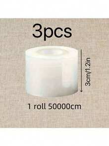 3 Roll Stretch Film Shrink Wrap Roll Non-Heated Bottle Sealer Easy To Use Bottle Packaging Supplies, Suitable For Bottle, Bottle, Jar Sealing Film