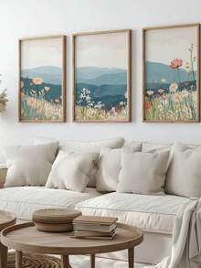 3 幅花卉画海报花卉海报植物墙艺术精美装饰画墙面印刷美学墙面艺术品厨房墙画客厅墙面装饰无框