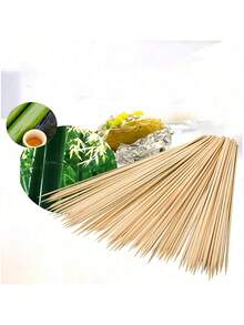 20/50/100/200pcs Bamboo Skewers, Barbecue Forks, For Craft Flower Making, Meat Kebabs, Fruit Picks, Grilling Accessories, Kitchen Tools, Non-Crack, Non-, Suitable For Outdoor BBQ, Camping, Party Events, Christmas Decoration