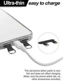 2个手机挂绳挂钩，双头手机挂绳贴纸，插入式手机挂绳挂钩，遥控器挂绳，手机壳挂绳，无胶，仅适用于双孔手机壳 - 彩色 - 查看 4