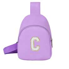 1 件女孩字母印花可爱肩带包，斜挎包，适合日常使用、户外、旅行、徒步旅行、便携、理想礼物 - 紫色 - 查看 55