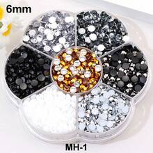 2mm 3mm 4mm 5mm 6mm, 5 Sizes, Multi Colors Mix, Crystal Beads Stones, Flower Shape Box Packed, Round Flatback Rhinestones Multi Colors Crystal Gems Glue On Jewelry Beads Glass Stones Diamond 3D Pattern Design Accessories Glitter Manicure Decal Decorations For Clothes, Bag, Shoes, Cups, Phone Covers, Handicrafts, Diy Trim. - MH-1 - View 16