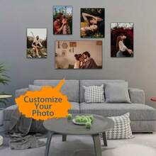 1pc Customizable Frameless Canvas Art Print For Home Decor - Personalized Wall Poster Suitable For Living Room, Bedroom, Home Office - Fashionable Themed Art Prints For Anniversary, Pets, Couples, Wedding Memories - Halloween, Christmas, Holiday Gifts - Indoor/Outdoor Decorative Art, Modern, Minimalist Canvas Wall Art, Room Decor, Custom Poster, Canvas Wall Art, Frameless.,Home Decor Living Room, Scandinavian Decor - Multicolor - View 3