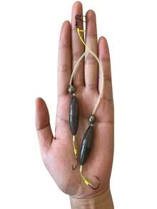 2pcs Anti-Drag Double Hook European Style Carp Fishing Device - Carbon Steel, Anti-Drag Hook, Suitable For Rods, Reels And Fishing Rods, Green And Black Design, Carp Fishing Gear | European Style Device | Durable Fishing Gear - Multicolor - View 5