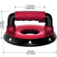 Perfect Elite 俯卧撑架 - 旋转手柄设计，钢珠轴承，旋转顺畅，符合人体工学的握把，8 英寸底座和防滑纹理底部 - 最大承重 400 磅 - 紅色 - 查看 5