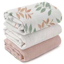 3条装婴儿襁褓毯，透气柔软，适合新生儿，男女通用，可用于拍嗝，必备婴儿用品，送礼佳品 - 彩色 - 查看 16