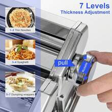 Pasta Roller And Machine Dual Width Noodle Maker For Pasta, Spaghetti, Fettuccine, Lasagna 2 In 1 Heavy Duty Stainless Steel With Cleaning Kit - Default - View 3