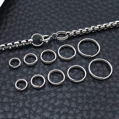100/500pcs Stainless Steel Split Rings Double Loop Jump Rings 5/6/7/8/10mm Small Key Rings Round Key Chain Connectors For Jewelry Bracelet Making Car Keys Ornament